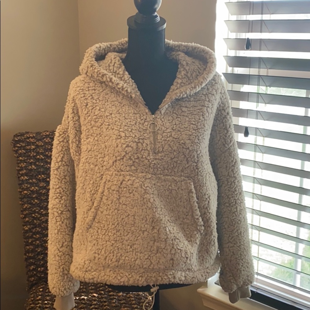 Love Tree Sherpa Hooded Pullover